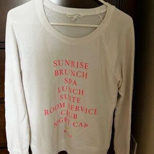 Victoria's Secret White Sweatshirt with Pink Text
